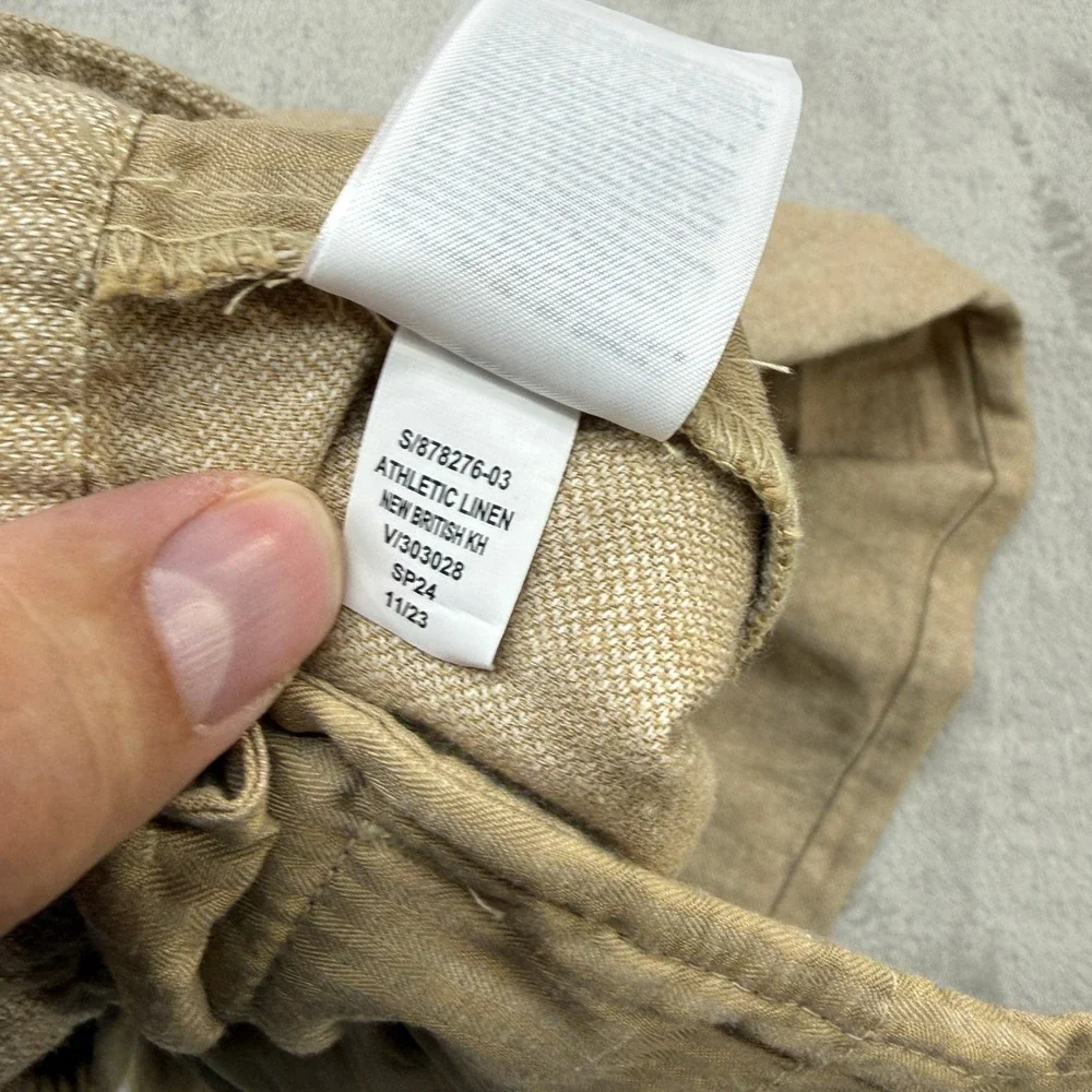 Banana Republic Athletic Linen Pants Mens 30x30 Khaki Tapered Casual Vacation